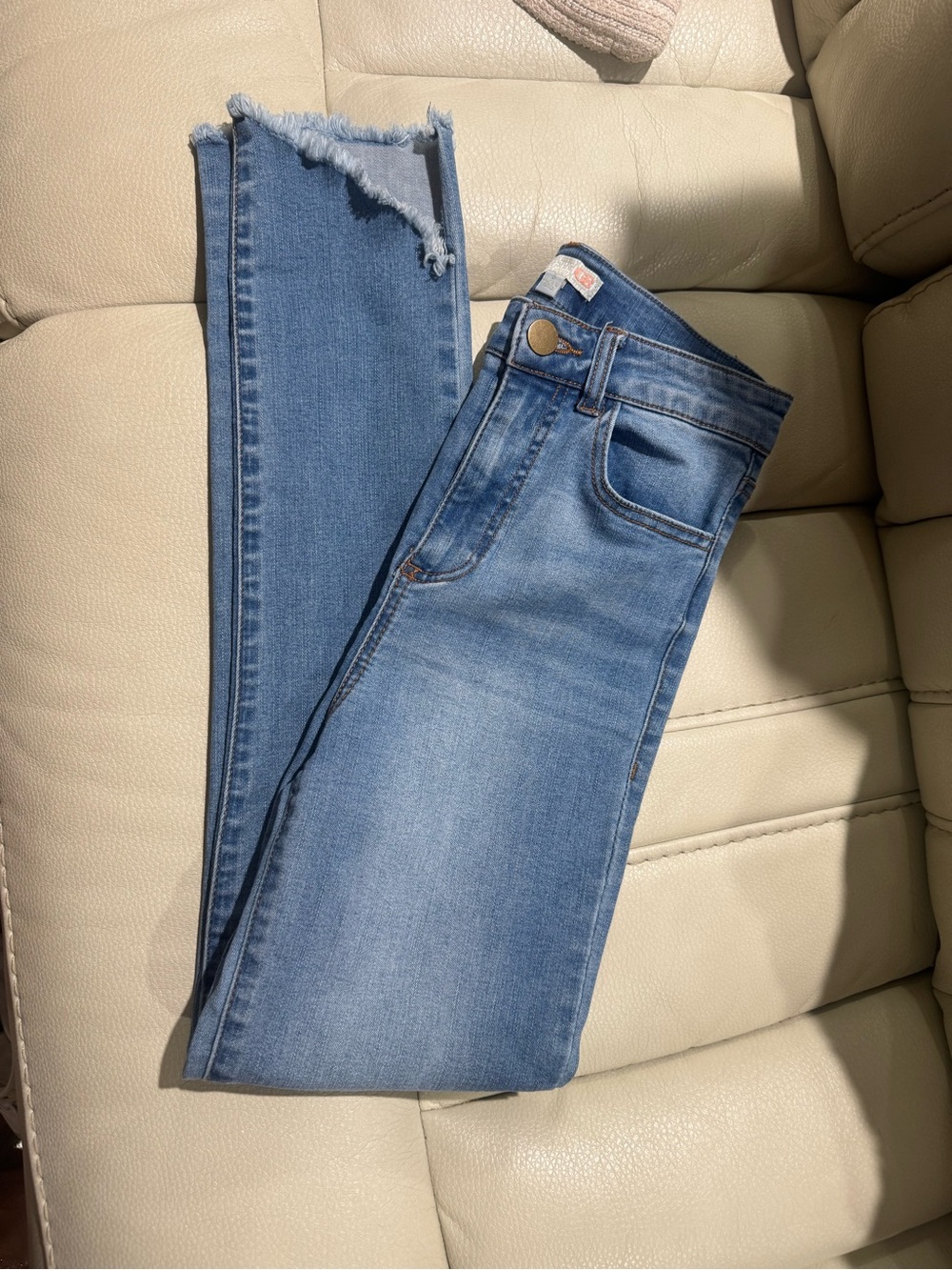 Gianni Bini Light Blue Skinny Jeans with Frayed Hem wore once